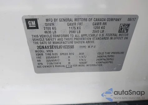 2018 Chevrolet Equinox Lt из США, поврежденный, VIN 2GNAXSEV9J6163598